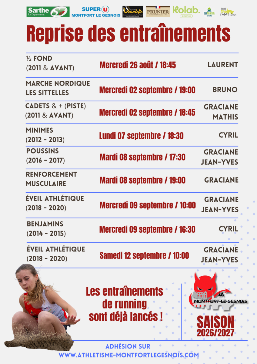REPRISE DES ENTRAÎNEMENTS